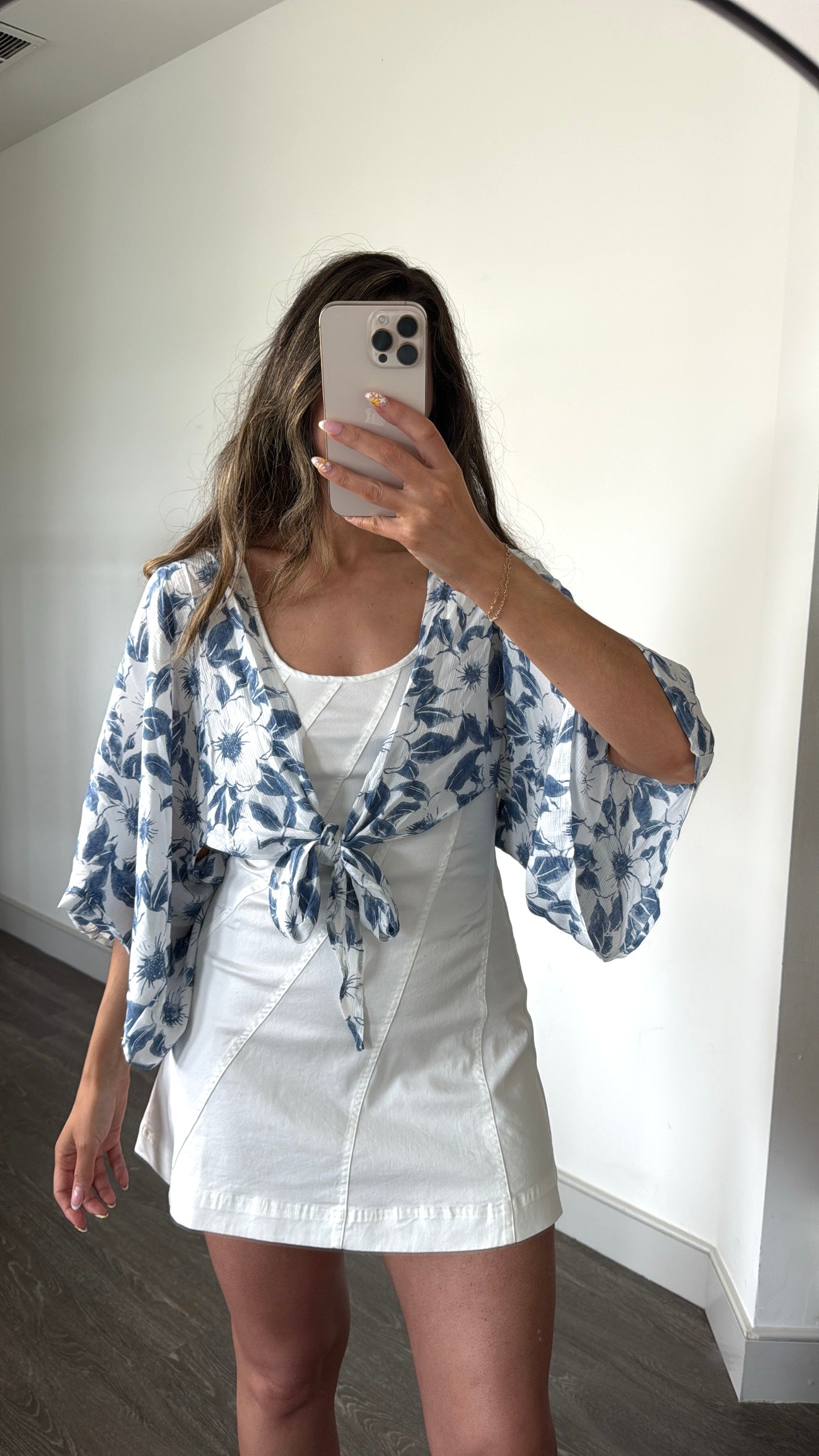 Seabloom Floral Tie Top