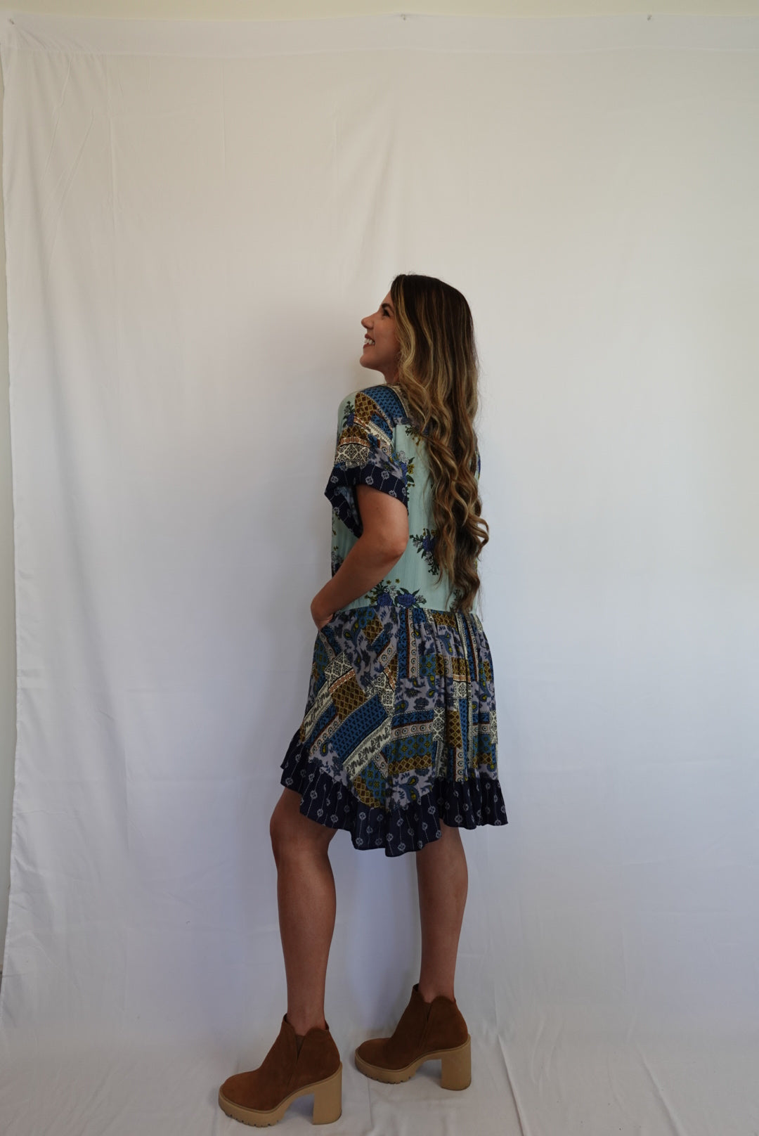 Fall Multi-Print Dress