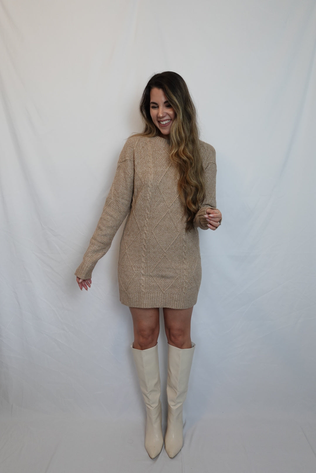 Cable Knit Sweater Dress