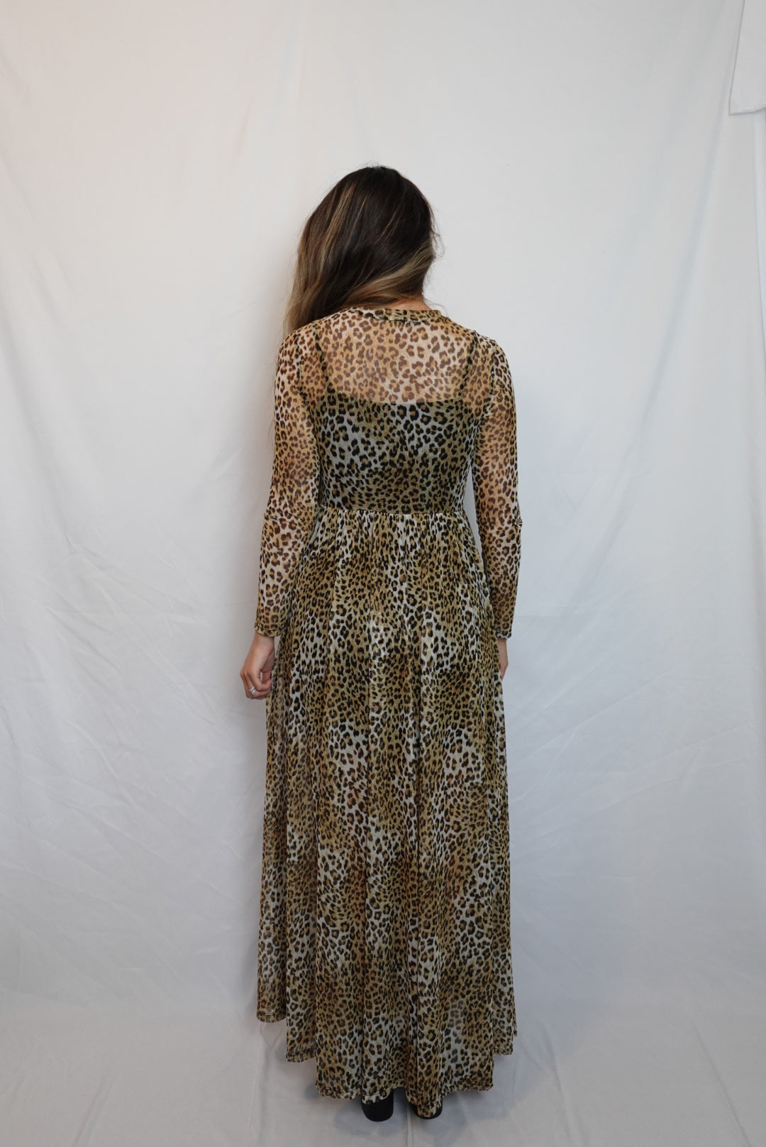 Animal Print Mesh Dress