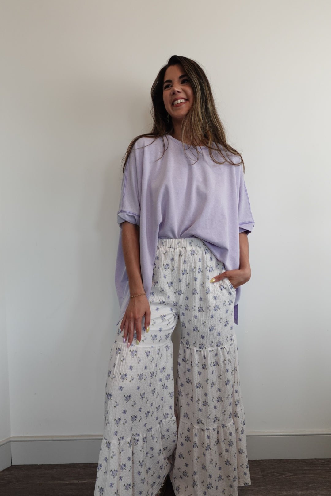 Floral Tiered Wide Leg Pants
