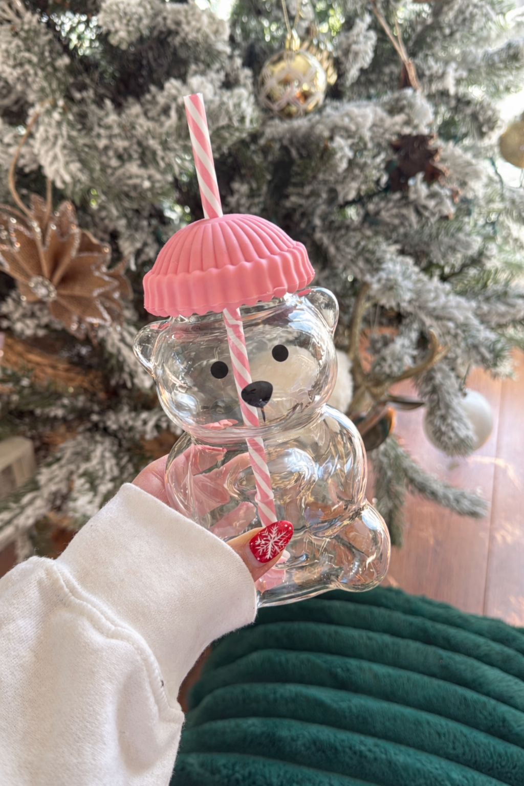 PRE ORDER*Get By Feb 2, Pink Teddy Bear 20 oz. Glass Cup