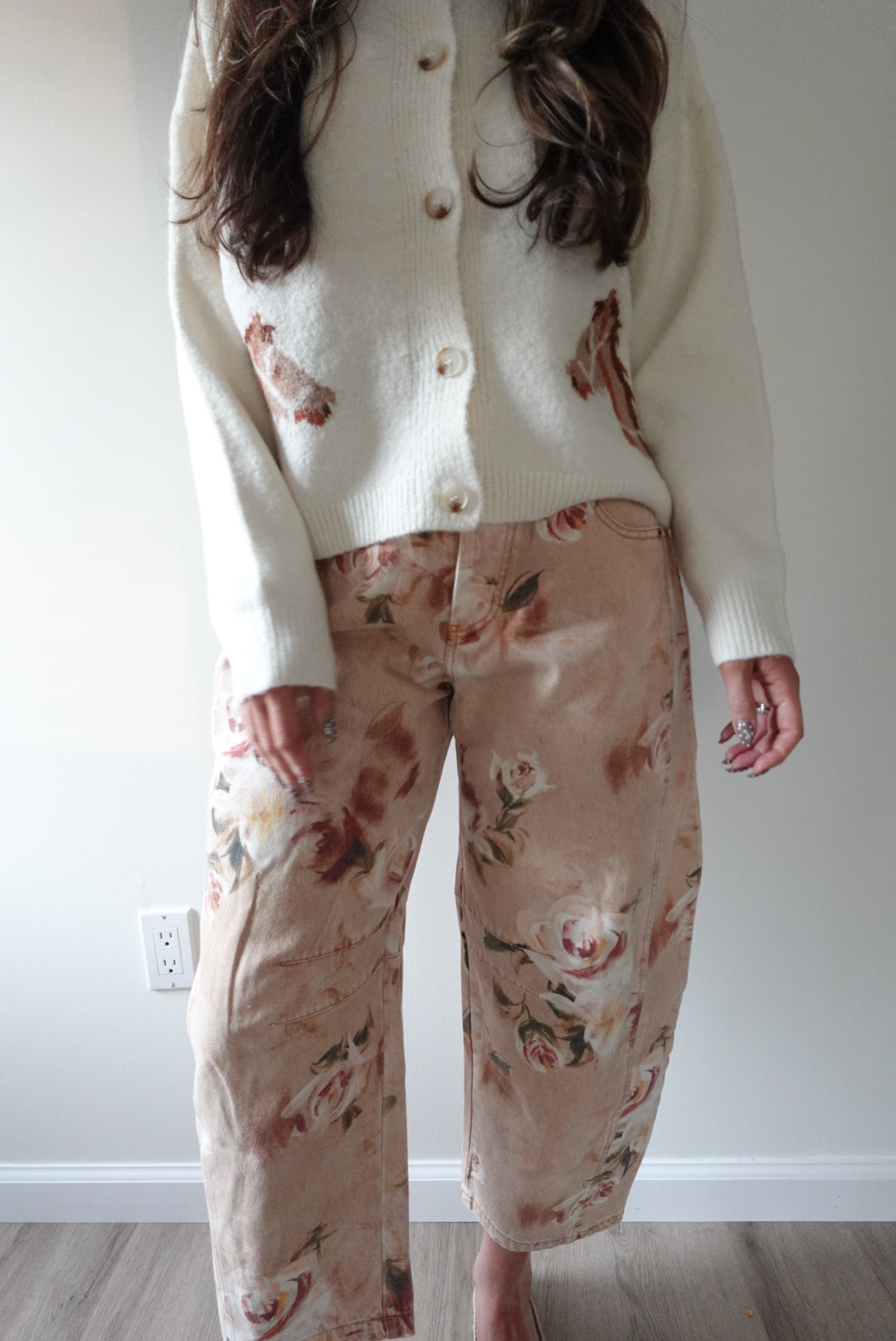 Rustic Rose Barrel Jeans