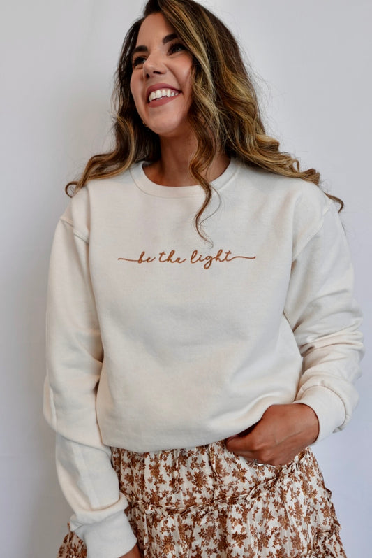 Be The Light Embroidered Crewneck