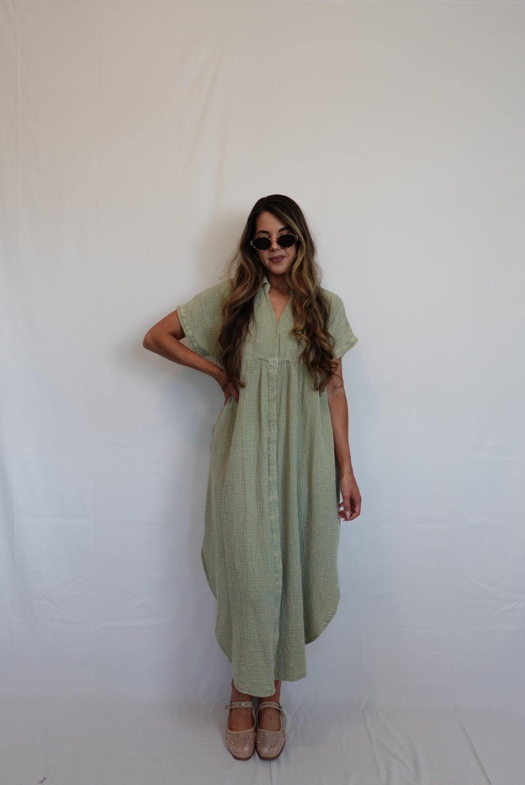 A Sage Moment Midi Dress