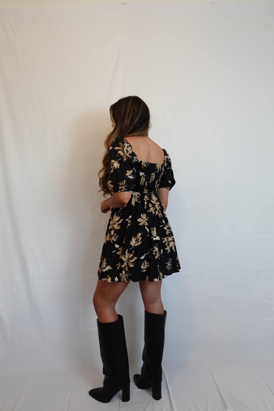 Flawless Floral Puff Sleeve Mini Dress