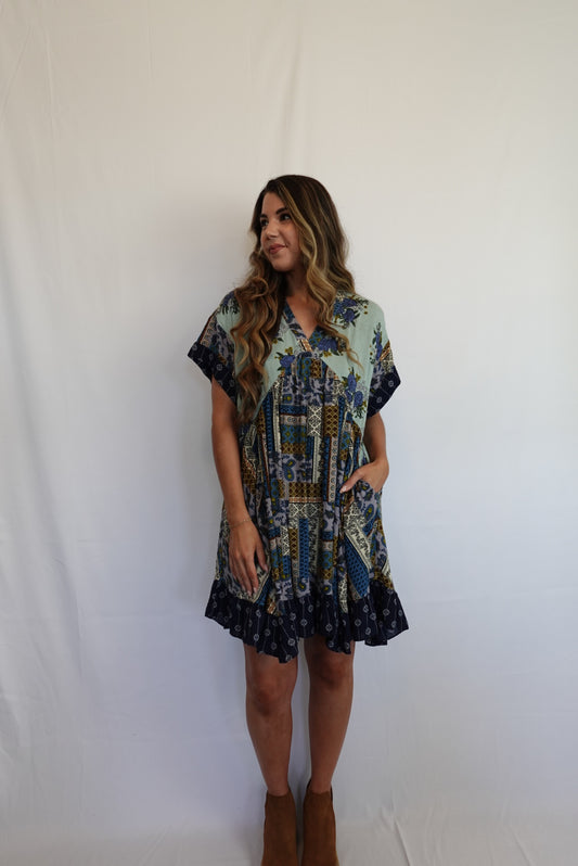 Fall Multi-Print Dress