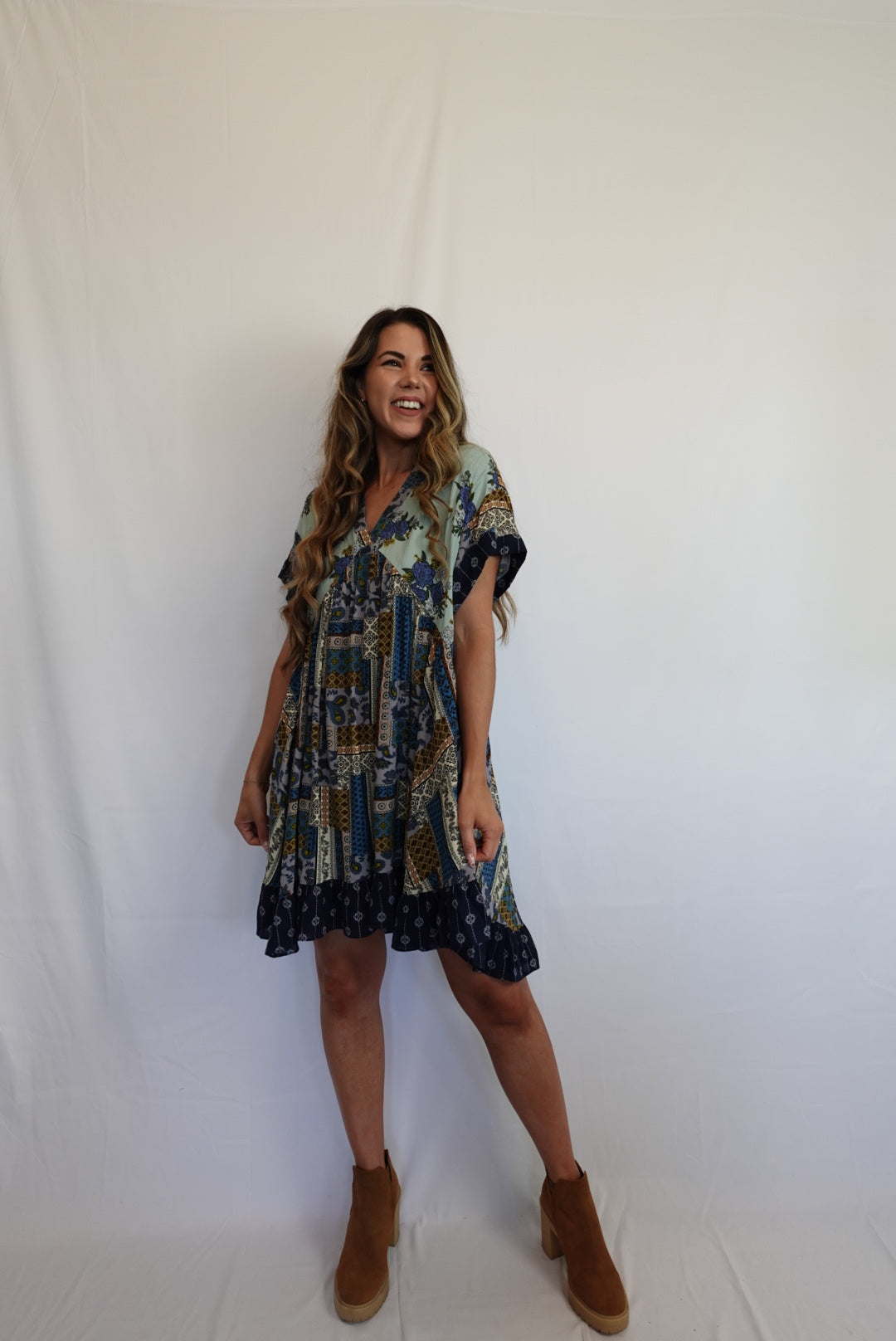 Fall Multi-Print Dress