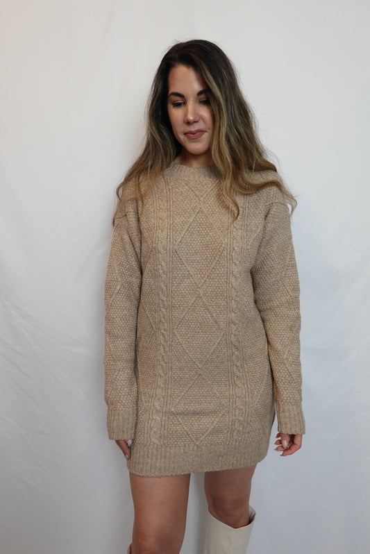 Cable Knit Sweater Dress