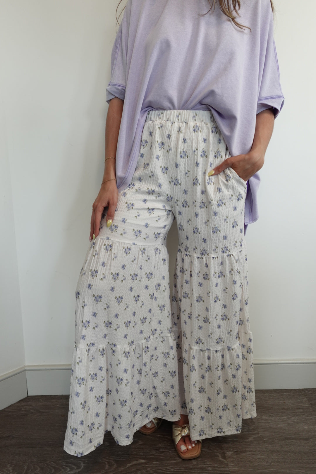 Floral Tiered Wide Leg Pants