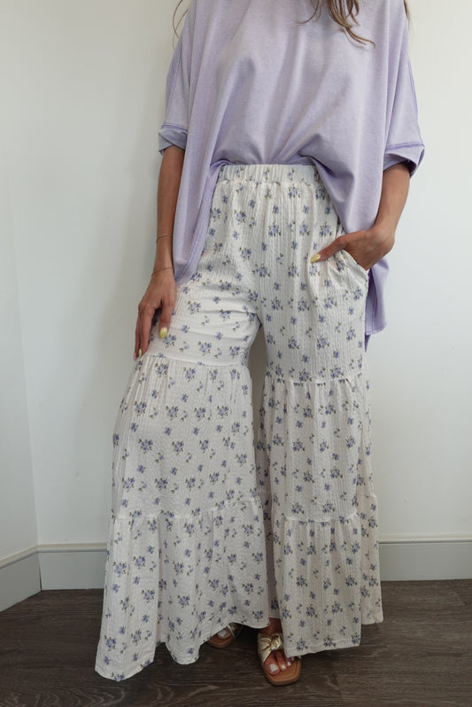 Floral Tiered Wide Leg Pants