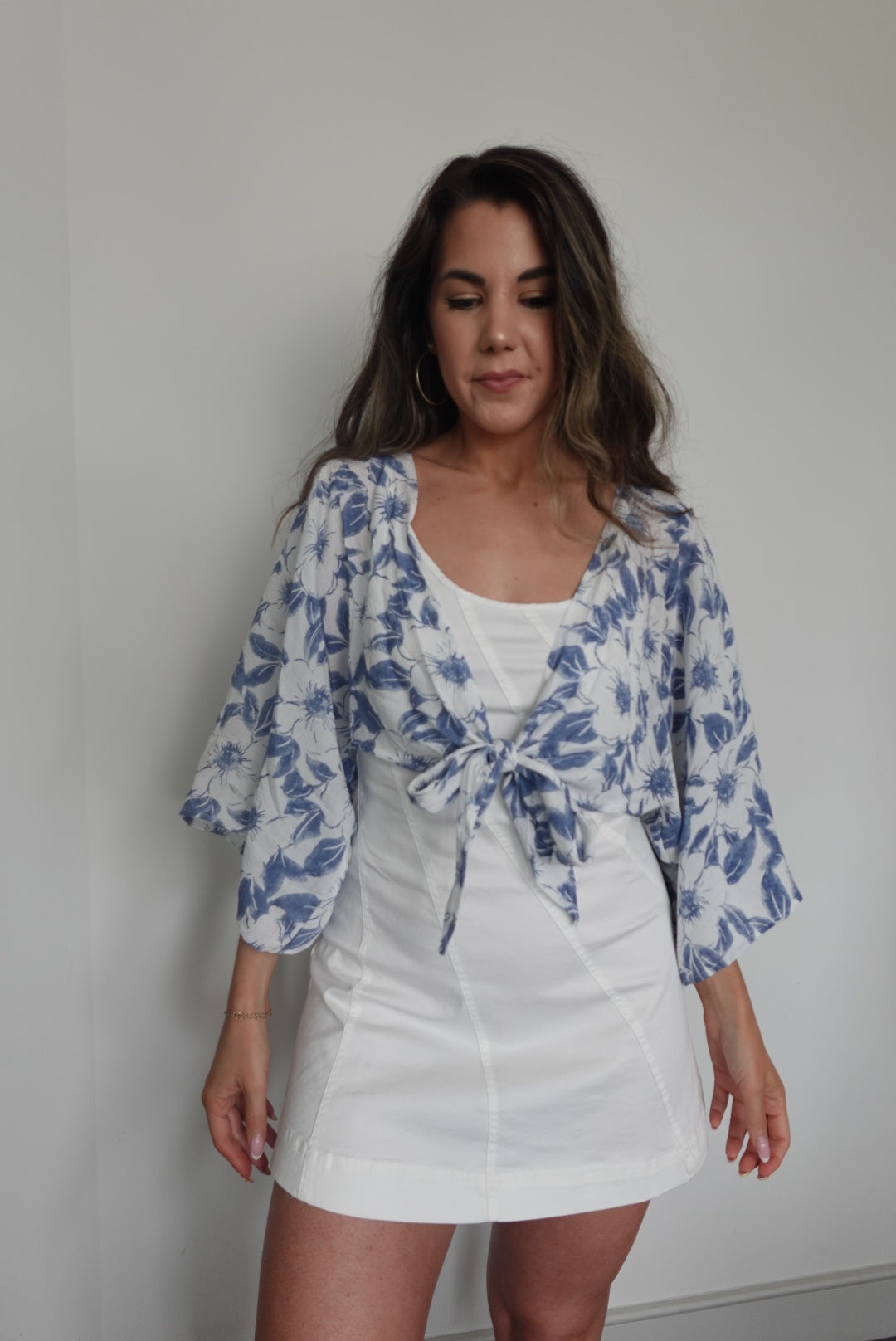 Seabloom Floral Tie Top