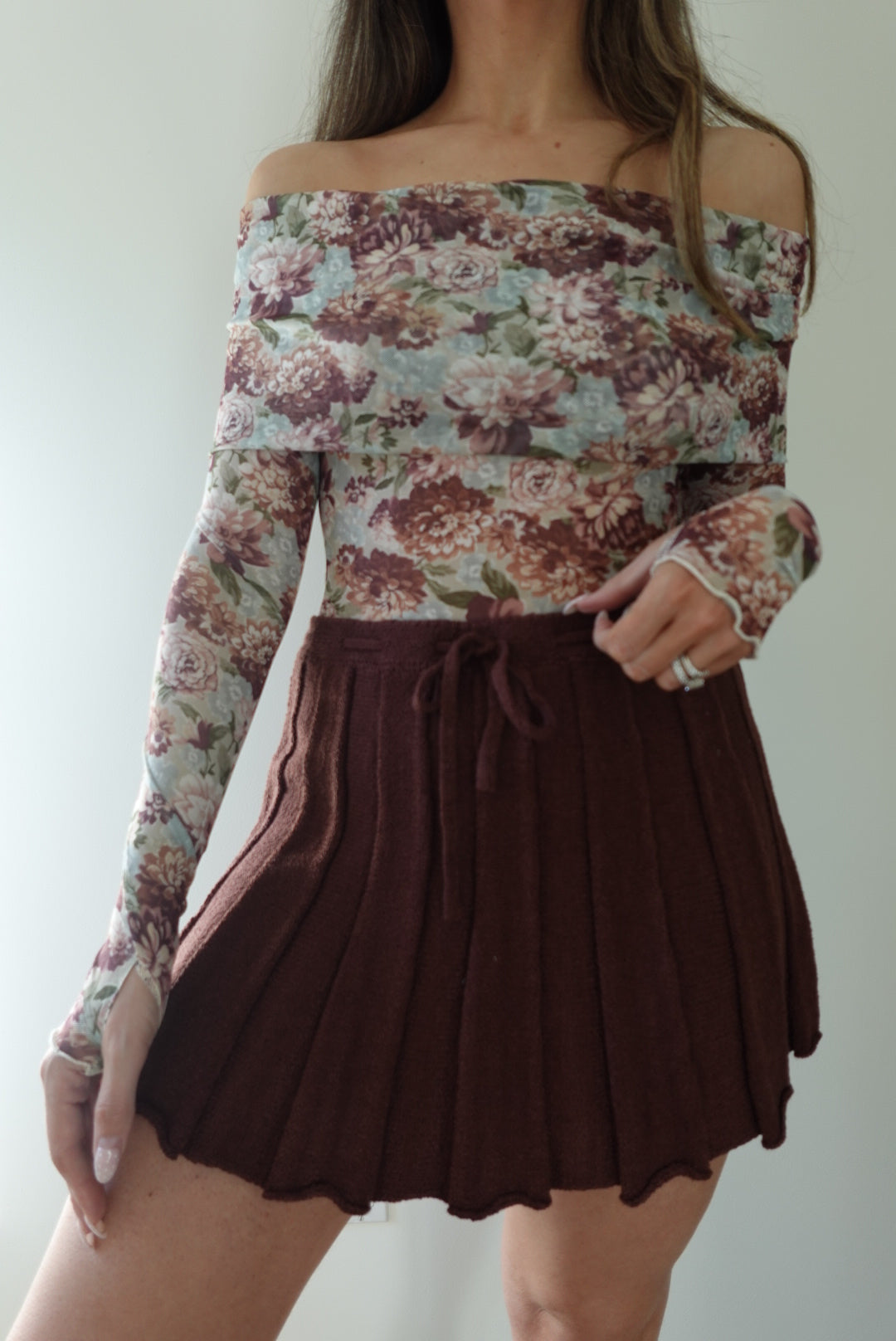 Chocolate Knit Mini Skirt