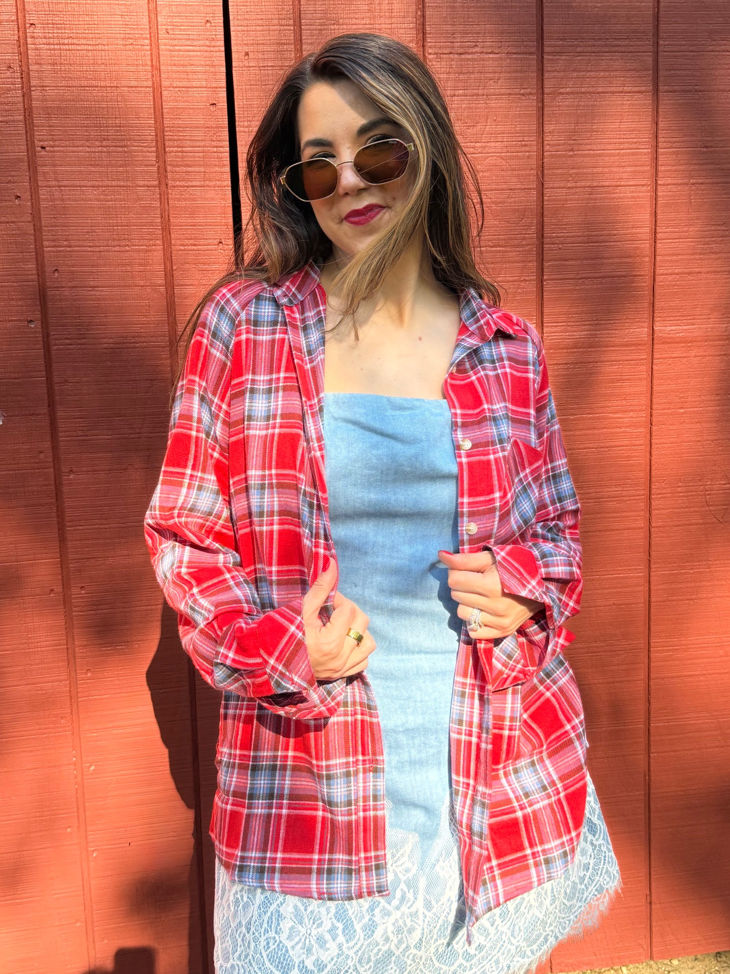 All American Plaid Button Down Shirt