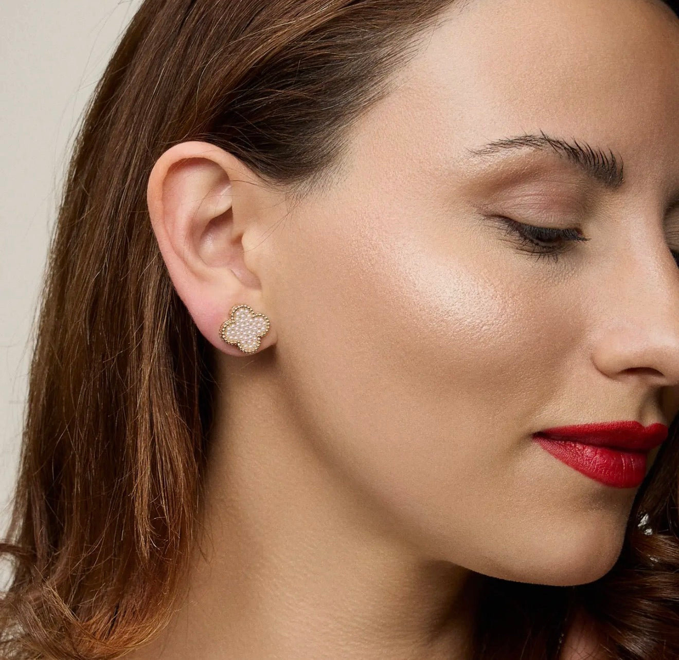 Pearl Luxe Quatrefoil Studs