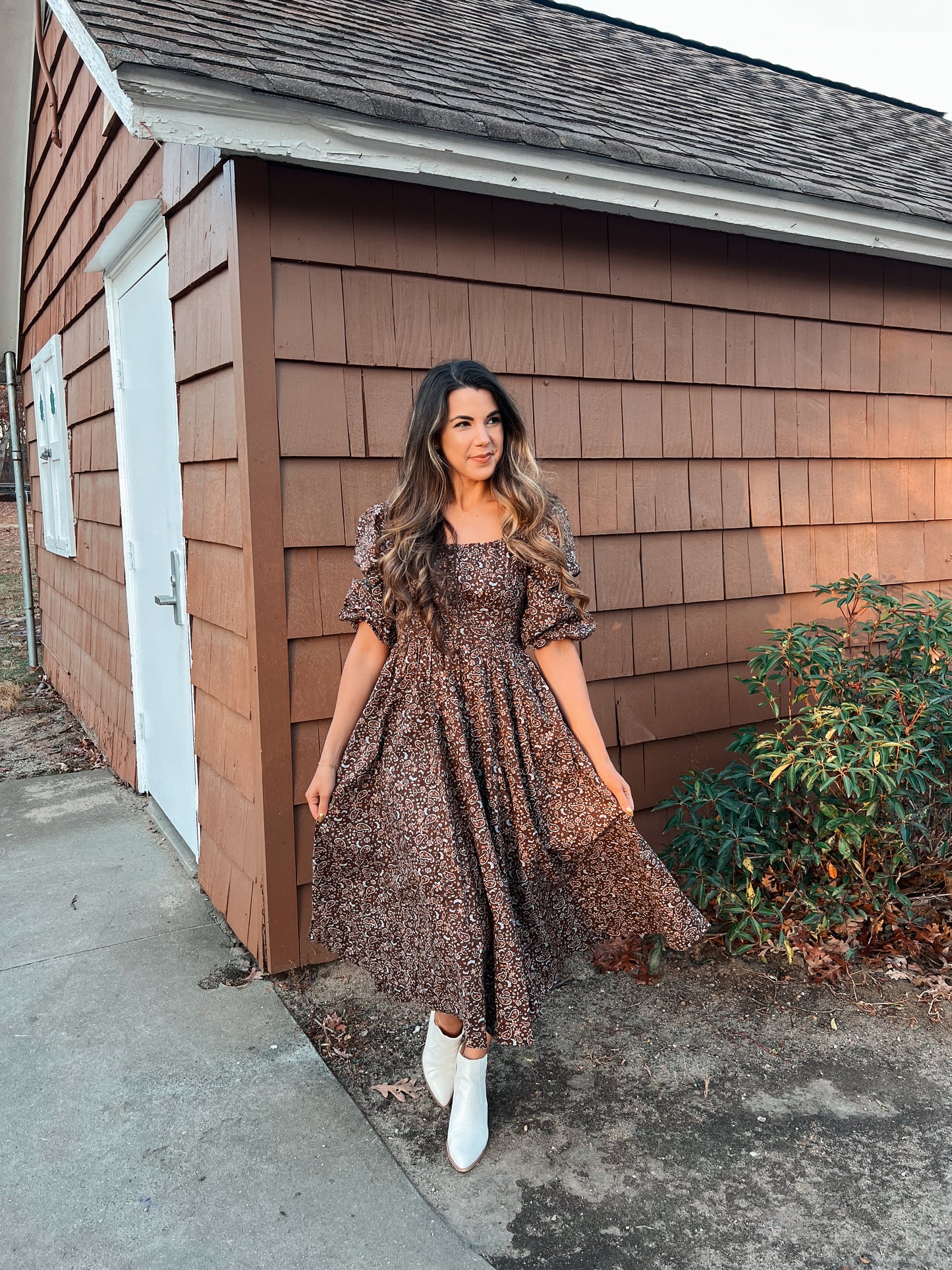 Chestnut Paisley Dress