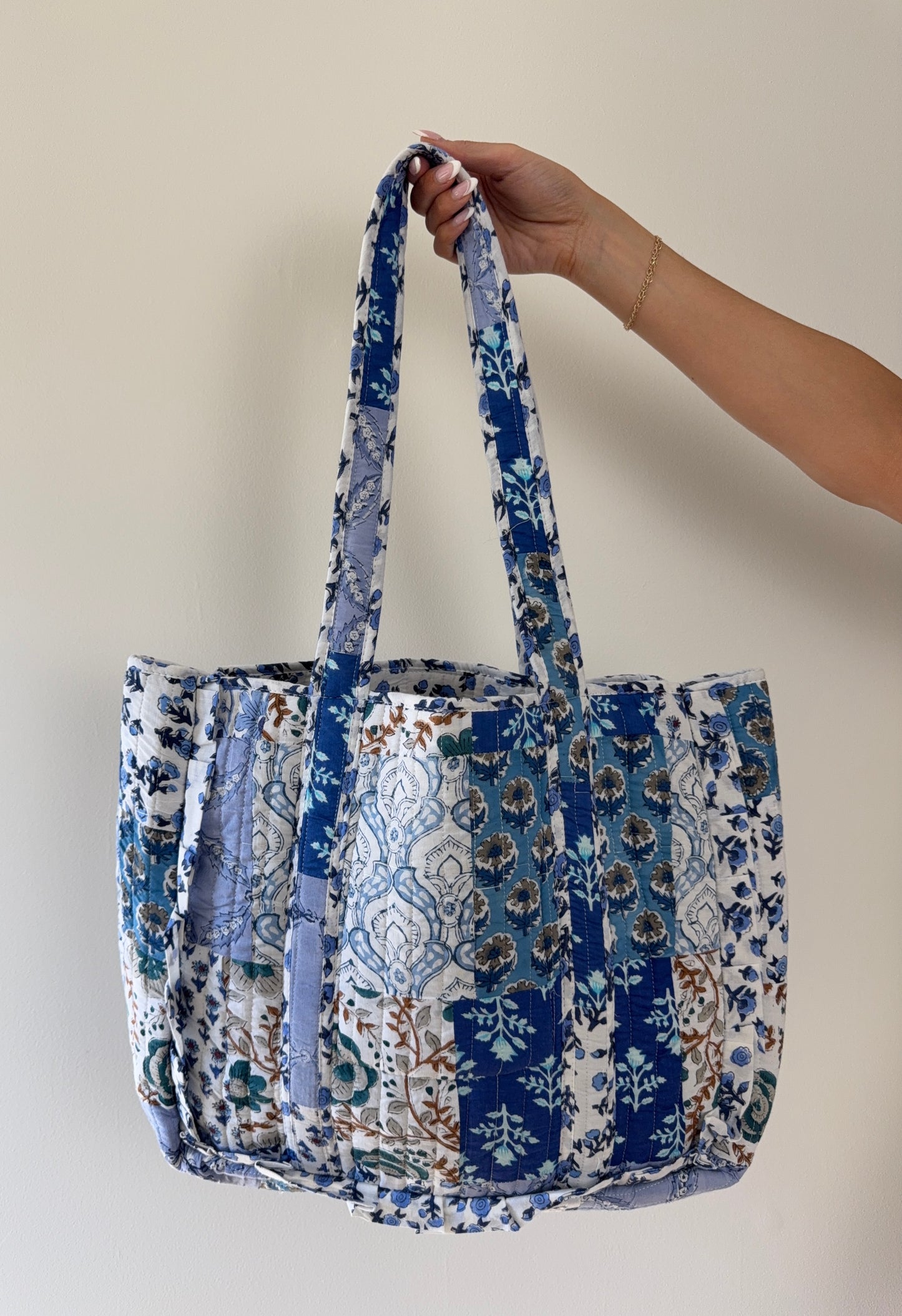 Bluebell Charm Quilted Tote