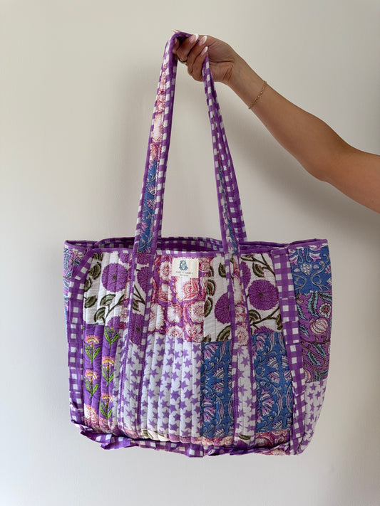 Violet Muse Quilted Tote