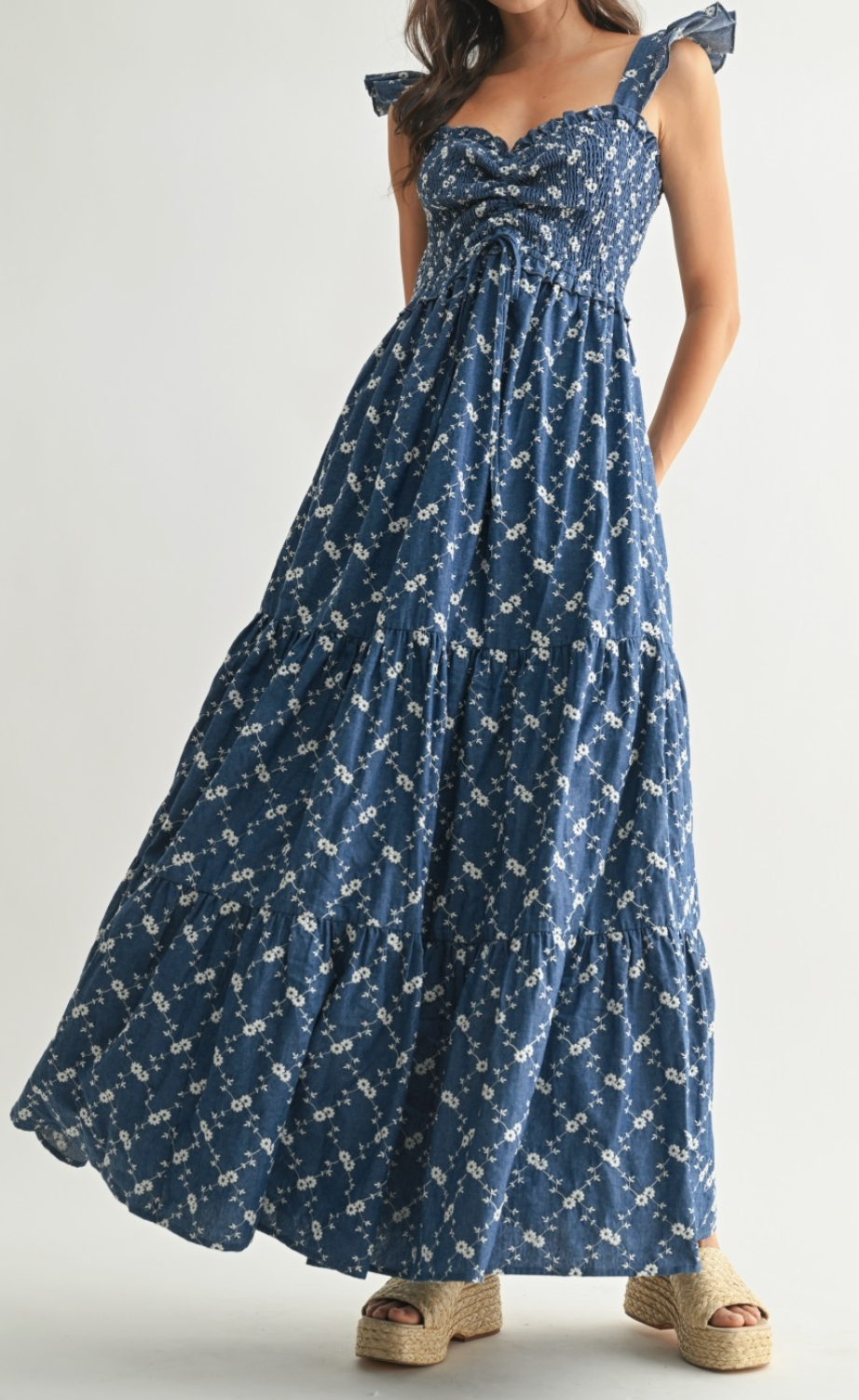 Bluebell Floral Embroidered Maxi Dress