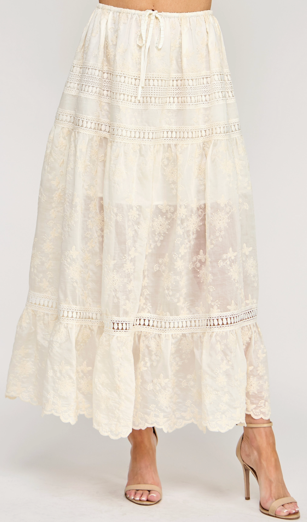 Savannah Eyelet Lace Maxi Skirt